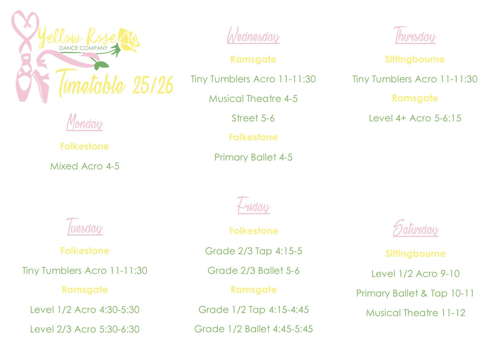 Full Timetable